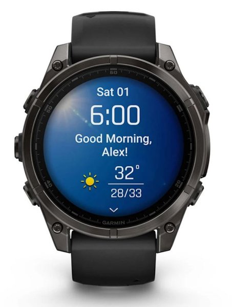 GARMIN Fenix 8 - 47 mm, Amoled Sapphire schwarz/carbongrau