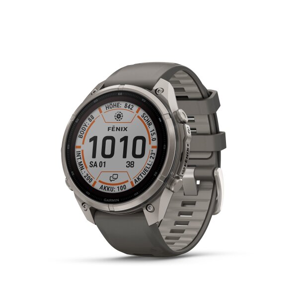 Garmin Fenix 9 Pro - 47 mm, Solar Sapphire kieselgrau/titan