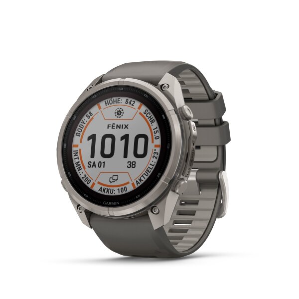 Garmin Fenix 9 Pro - 51 mm, Solar Sapphire kieselgrau/titan