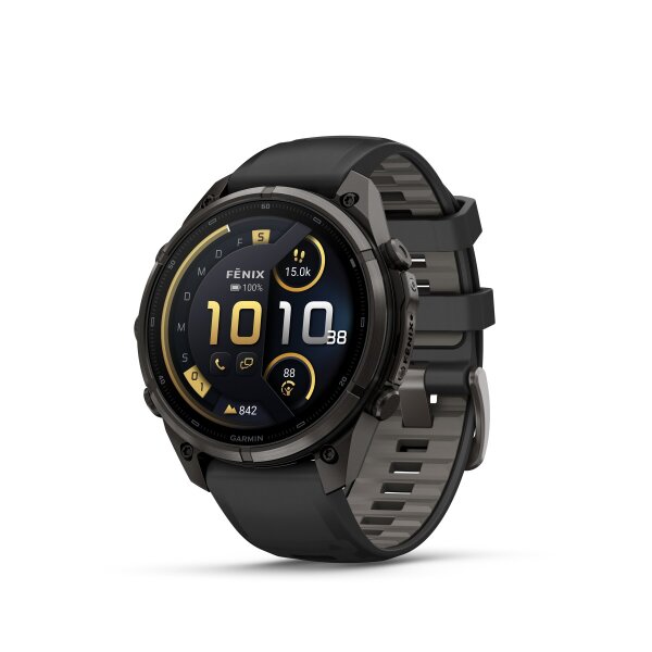 Garmin Fenix 9 Pro - 47 mm, Amoled Sapphire DLC Titan schwarz/kieselgrau